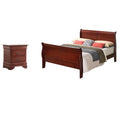 Set of 2 Queen Sleigh Bed and 2-Drawer Nightstand G990952
