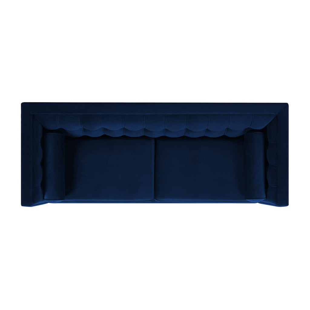 Navy Blue Velvet Tufted Sofa G989