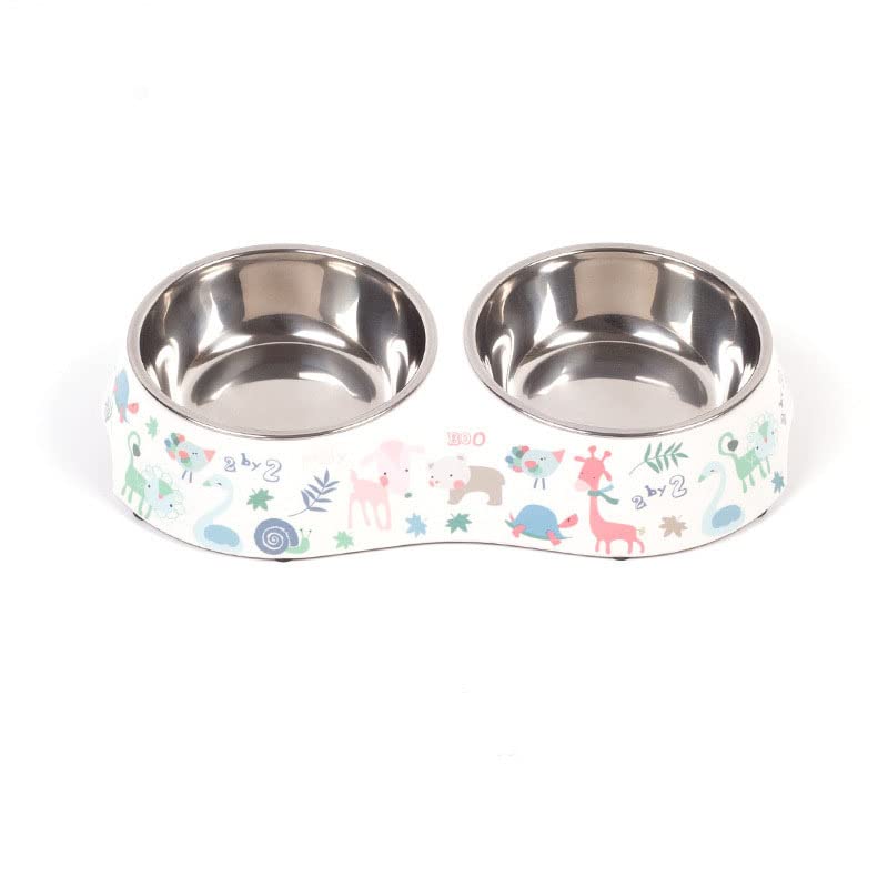 Small Double Stainless Steel Pet Bowls M11164