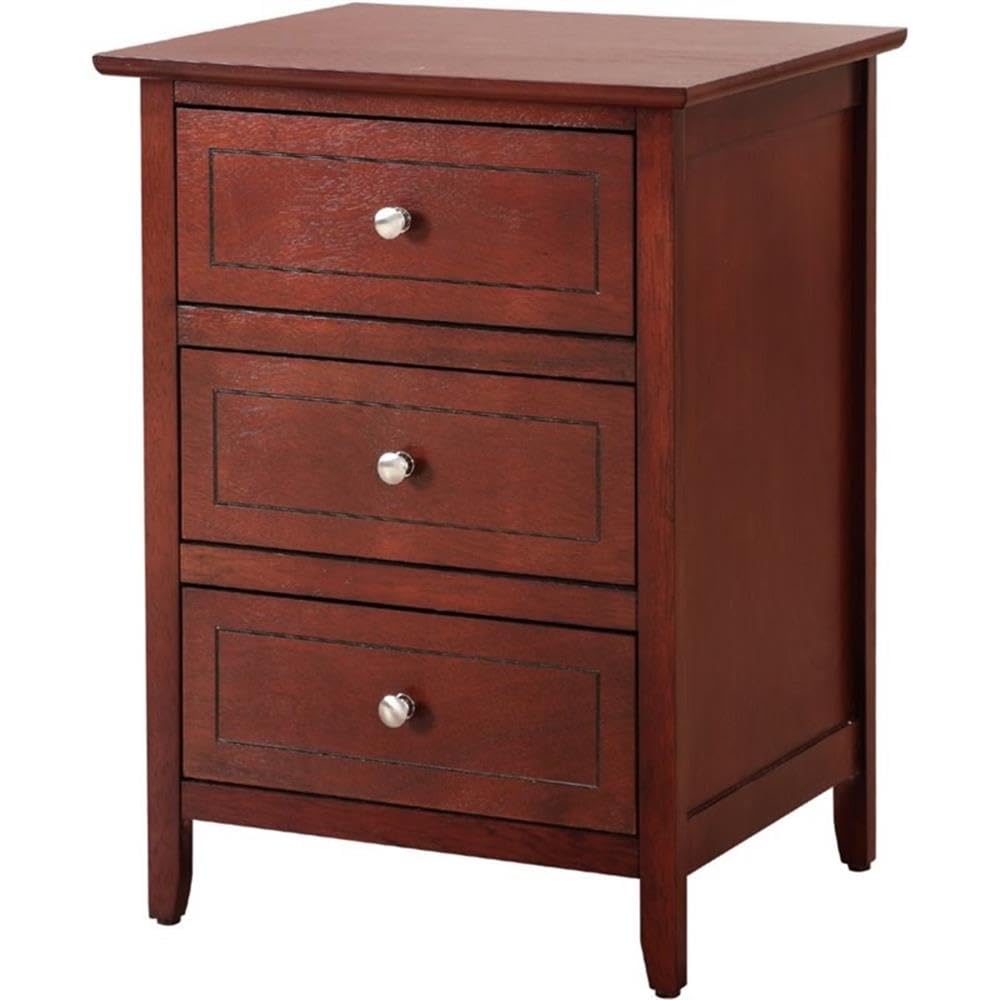 3-Drawer Solid Wood Nightstand S447