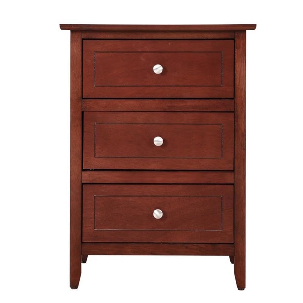 3-Drawer Solid Wood Nightstand S447