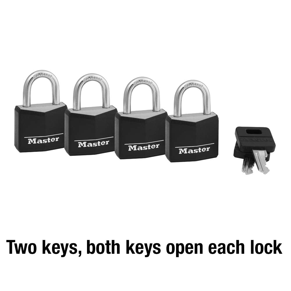 Outdoor Weather-Resistant Keyed Padlock 4-Pack L78001