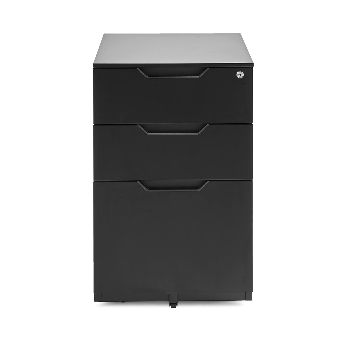 3-Drawer Black Mobile File Cabinet with Lock D4810