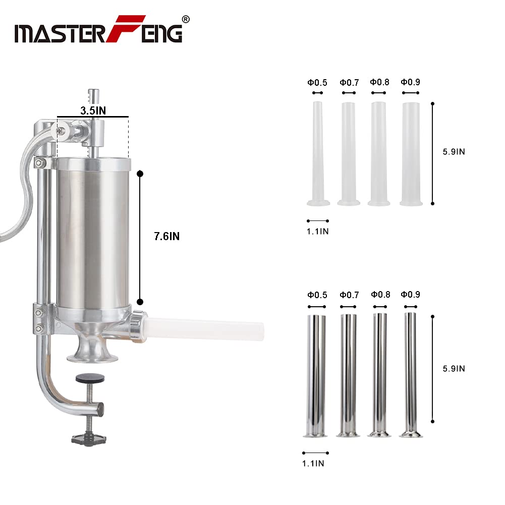 Stainless Steel Vertical Sausage Stuffer with 8 Stuffing Tubes L30431