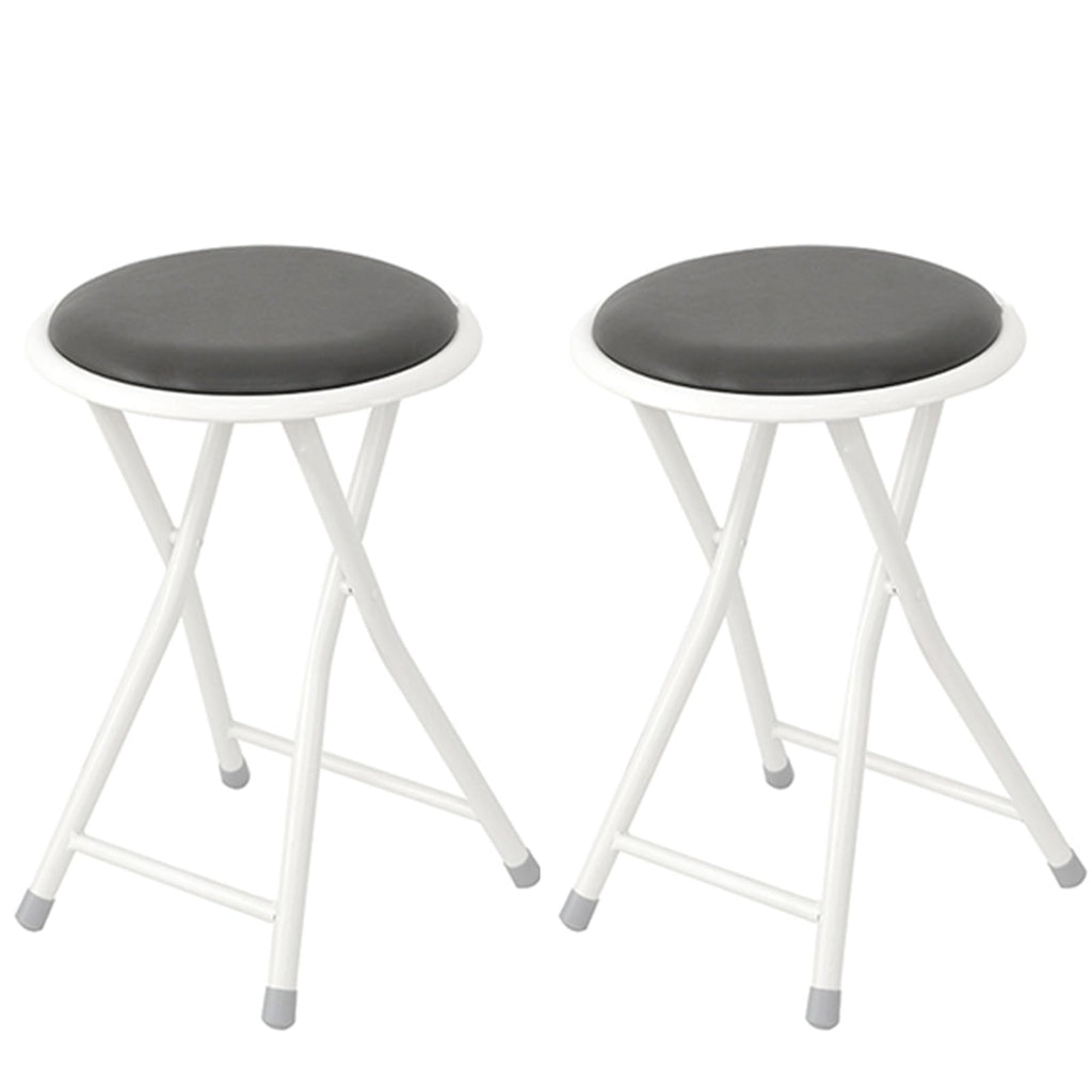 Set of 2 Pcs 18 Inch Round Padded Folding Bar Stool M959815