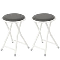 Set of 2 Pcs 18 Inch Round Padded Folding Bar Stool M959815