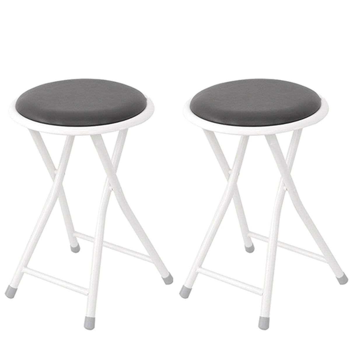 Set of 2 Pcs 18 Inch Round Padded Folding Bar Stool M959815
