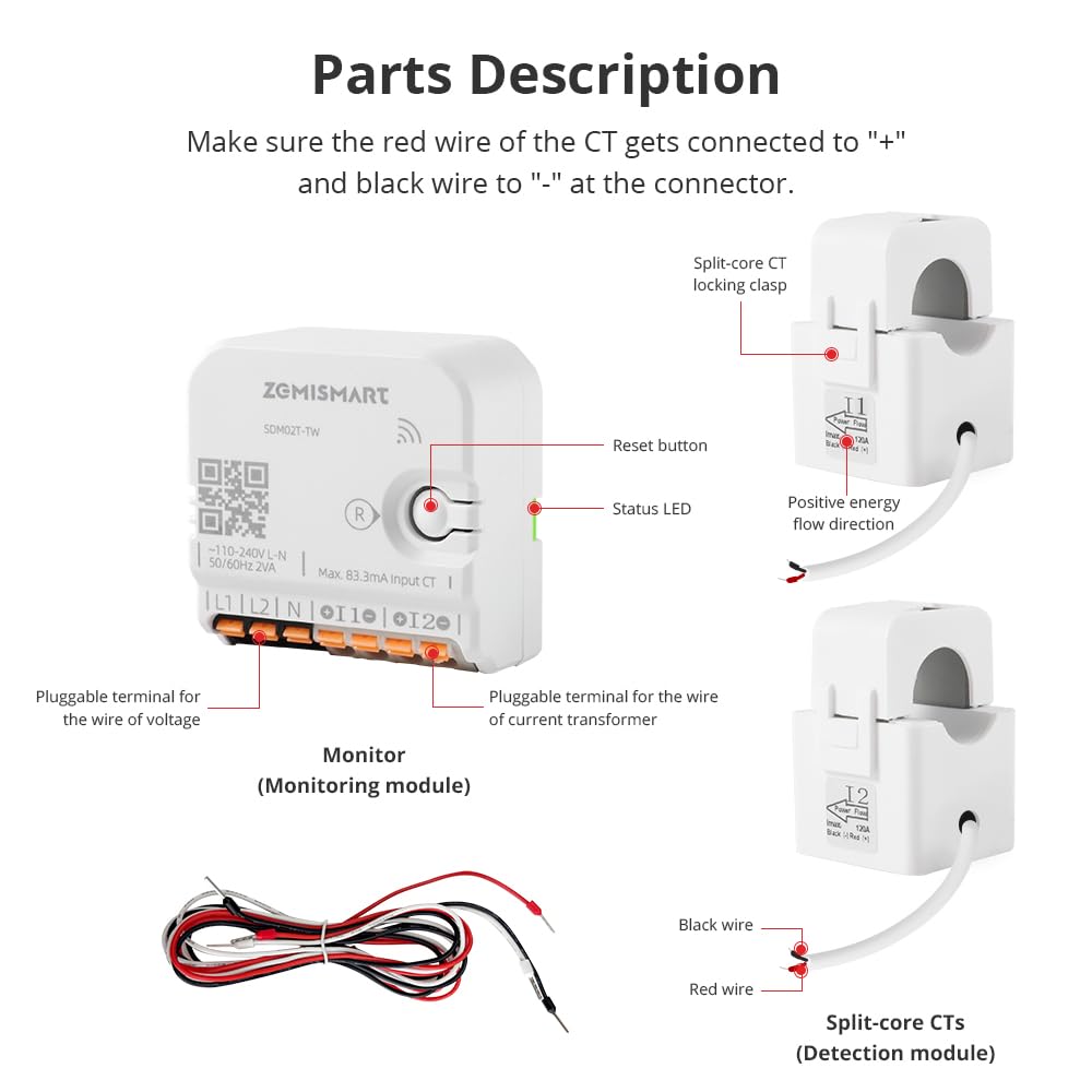 WiFi Home Energy Monitor with 2 x 120A CTs R3614