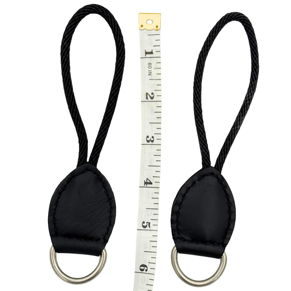 Black Leather Dee Ring Savers for Western Saddles W872