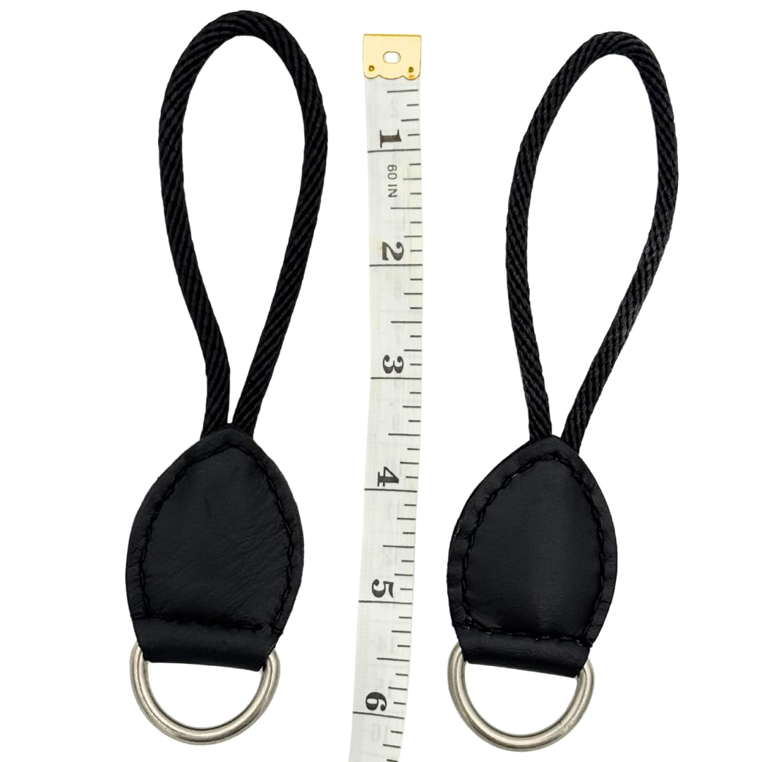 Black Leather Dee Ring Savers for Western Saddles W872