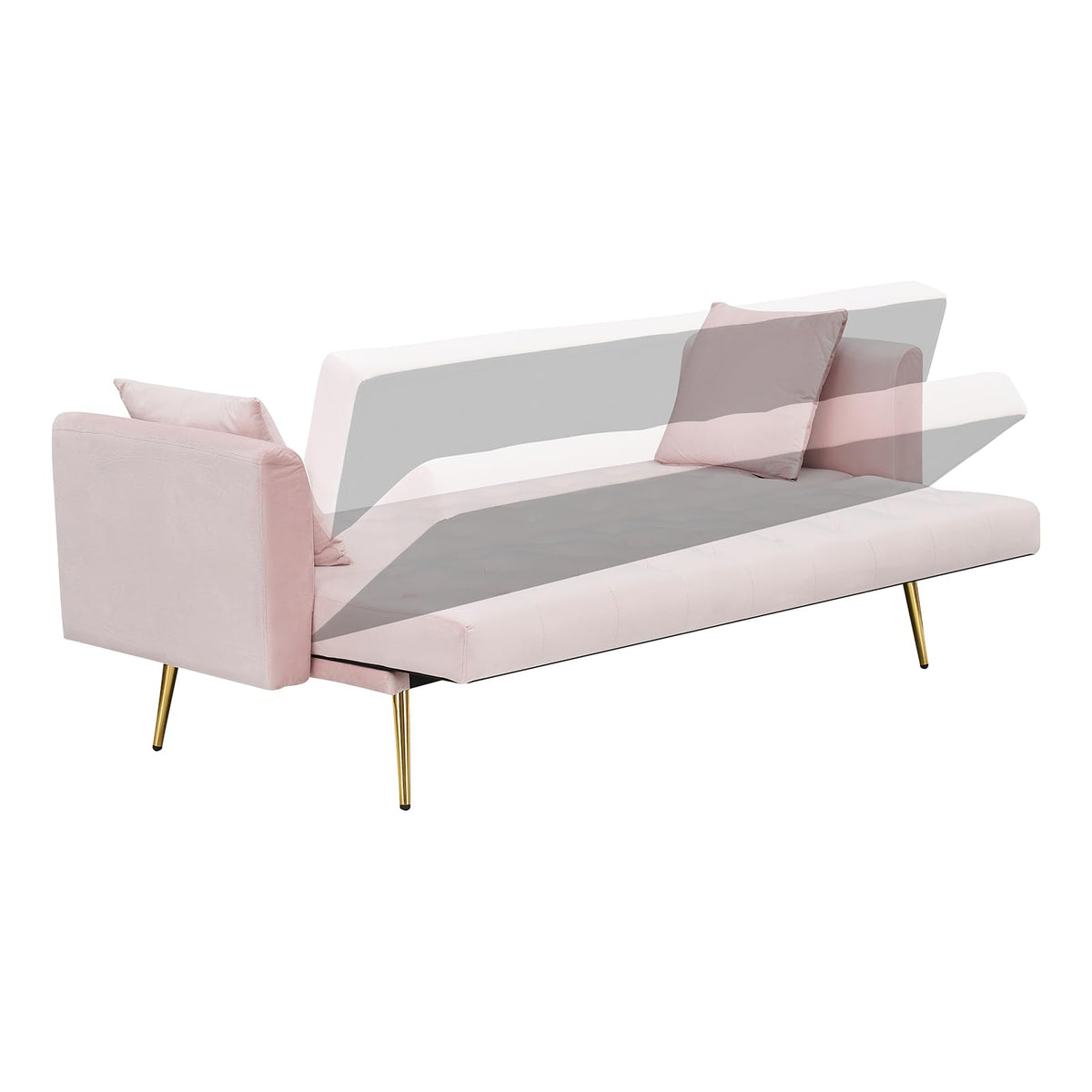 71" Velvet Convertible Sofa Bed Z791