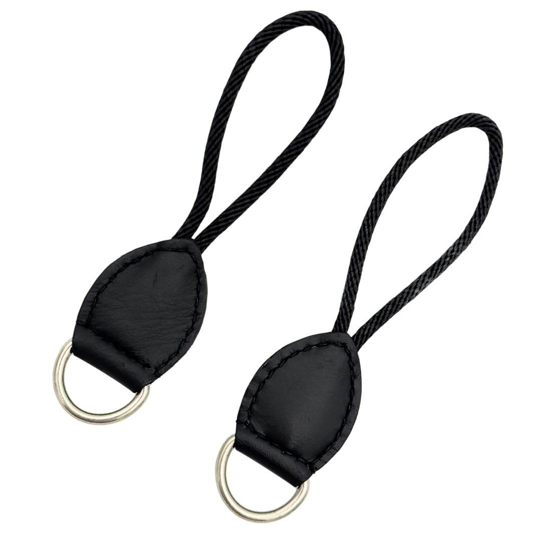Black Leather Dee Ring Savers for Western Saddles W872