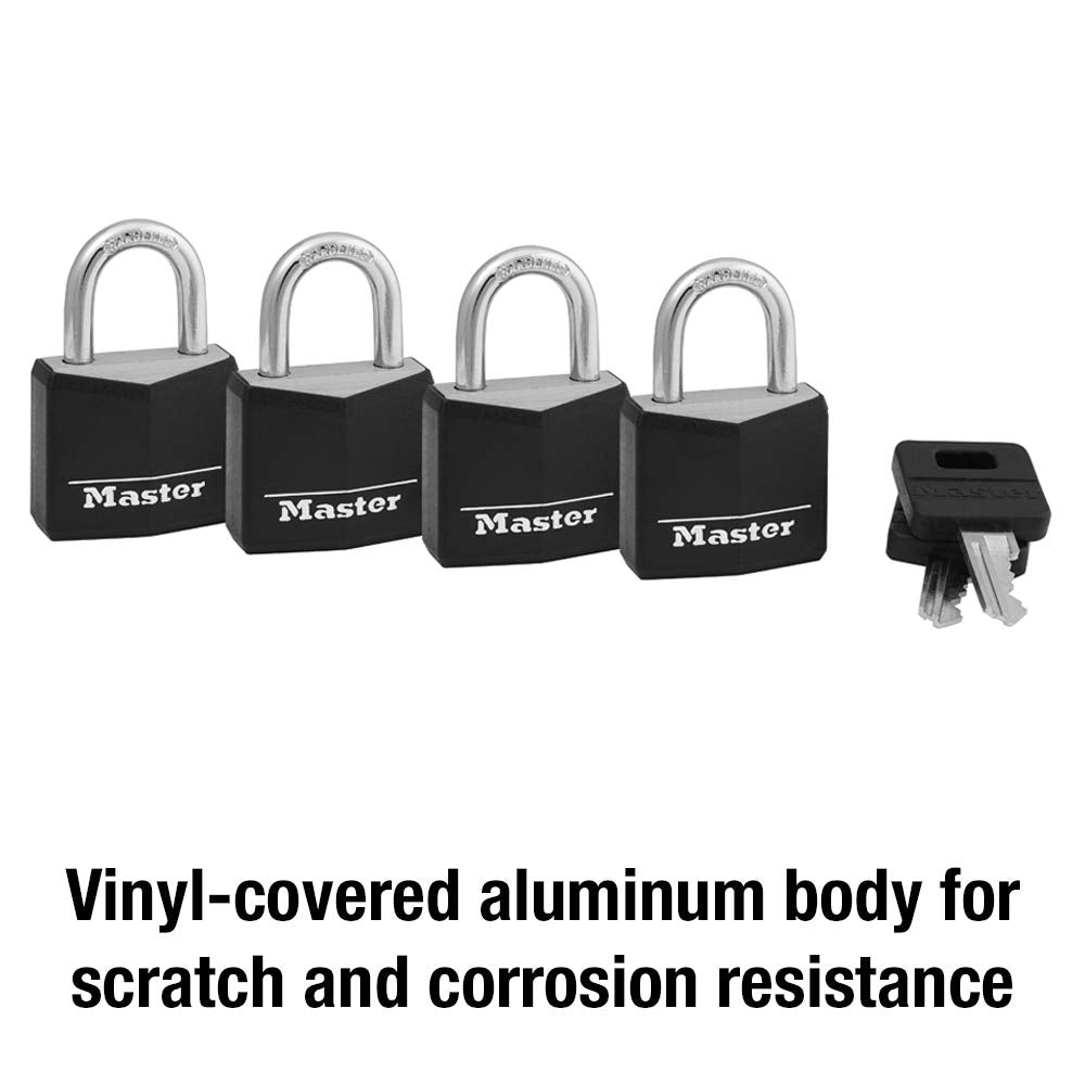 Outdoor Weather-Resistant Keyed Padlock 4-Pack L78001
