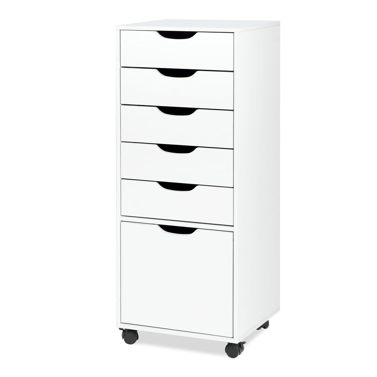 White 5 Drawer Mobile File Cabinet X520634