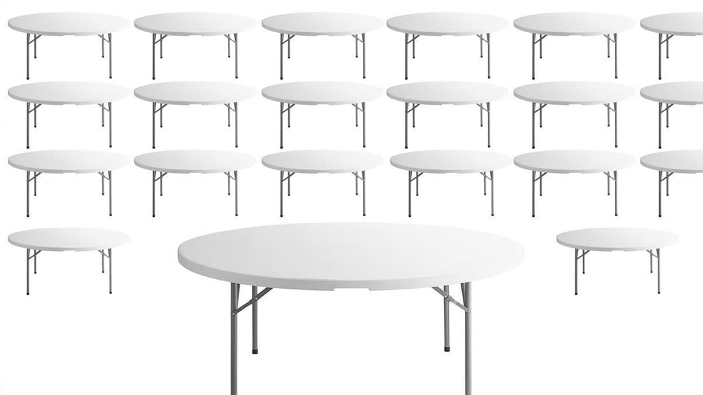 White 72 Inch Round Plastic Folding Table A843