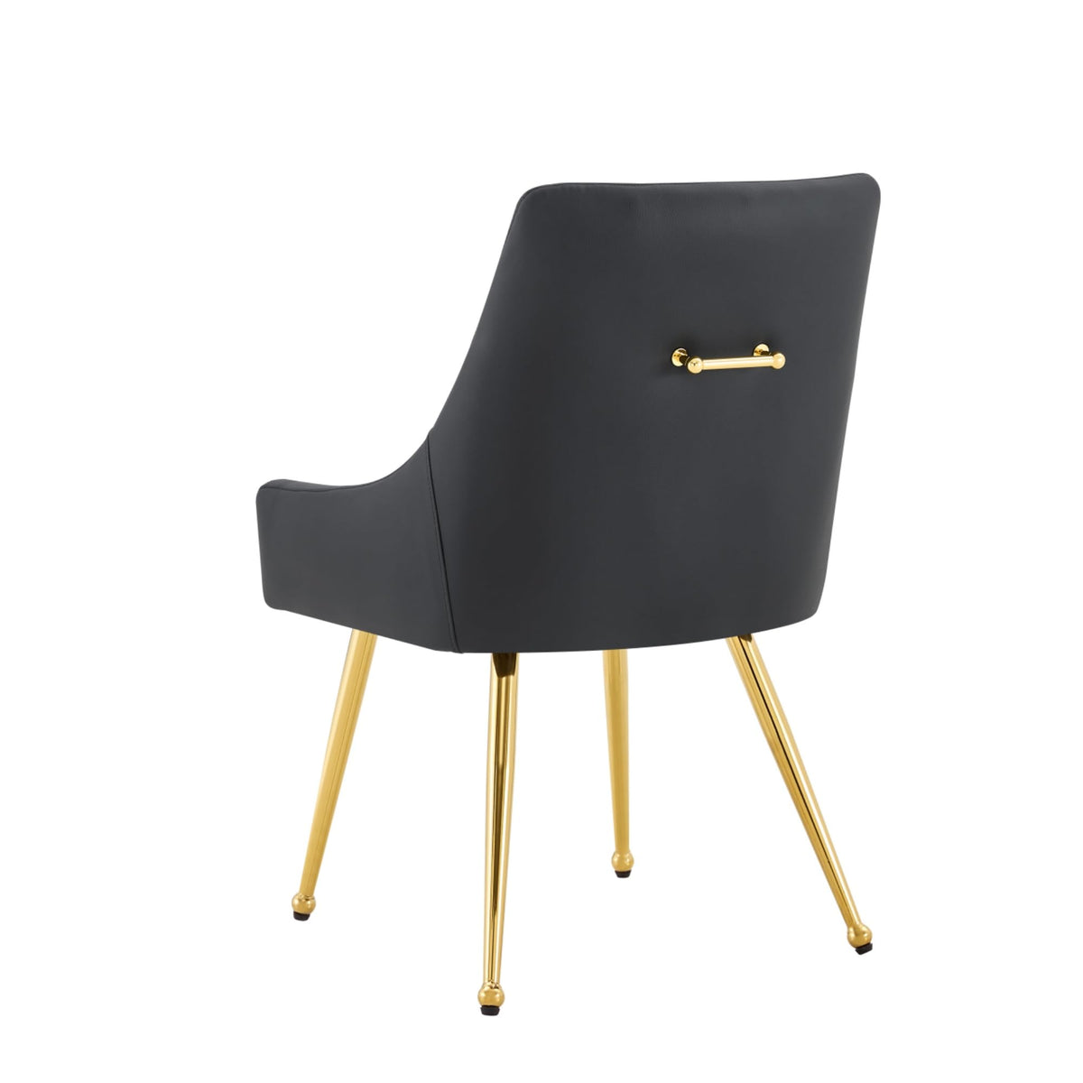 Black Leather Upholstered Dining Chair Set of 2 L432