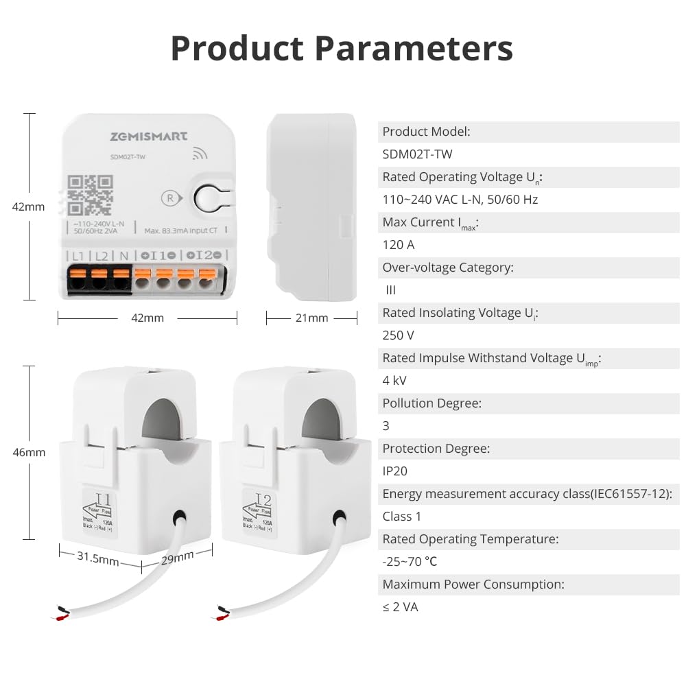 WiFi Home Energy Monitor with 2 x 120A CTs R3614
