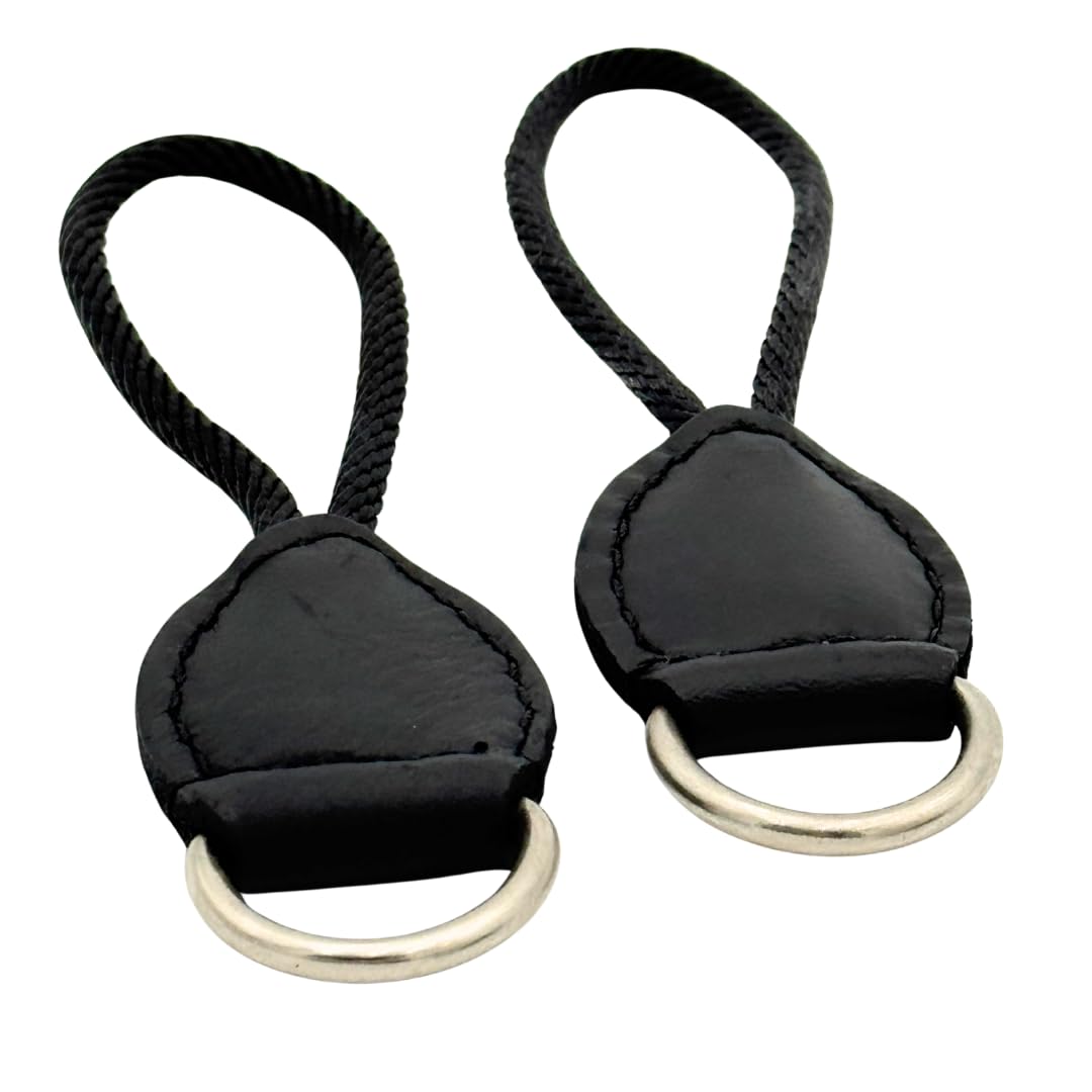 Black Leather Dee Ring Savers for Western Saddles W872