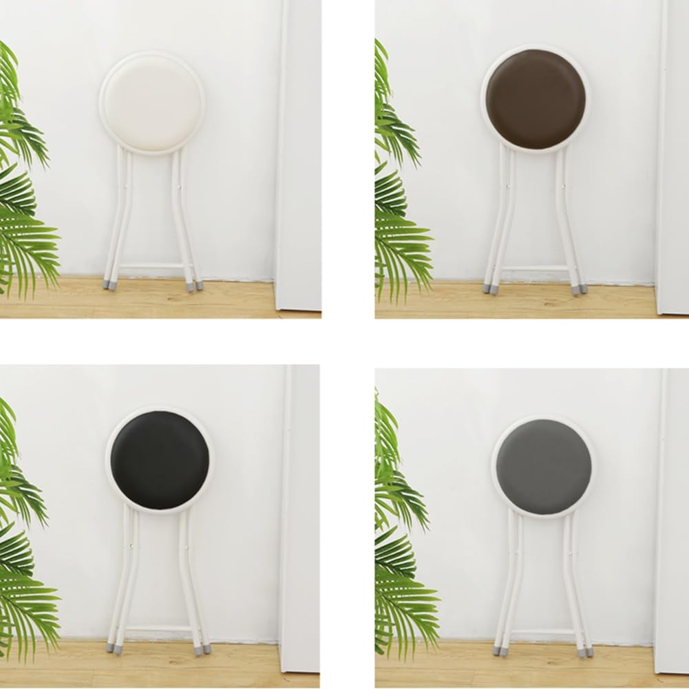 Set of 2 Pcs 18 Inch Round Padded Folding Bar Stool M959815