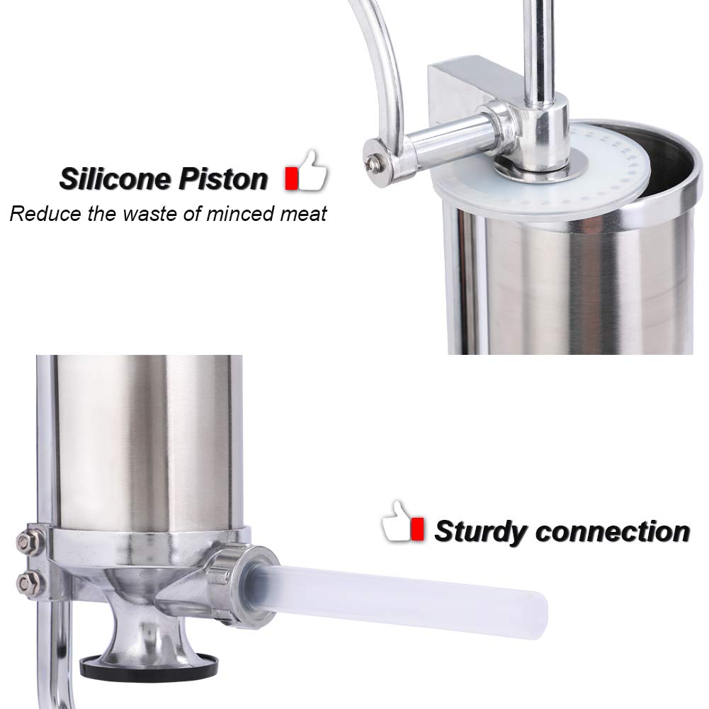 Stainless Steel Vertical Sausage Stuffer with 8 Stuffing Tubes L30431