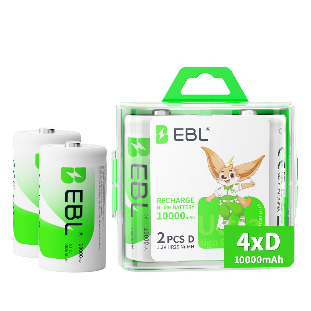 D Cell Rechargeable Batteries 4-Pack A885837