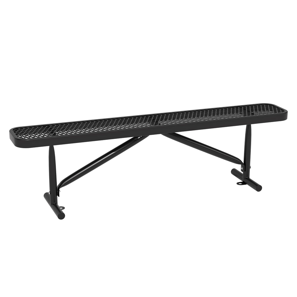 6 Feet Heavy Duty Metal Park Bench with Portable Frame, Black L8399