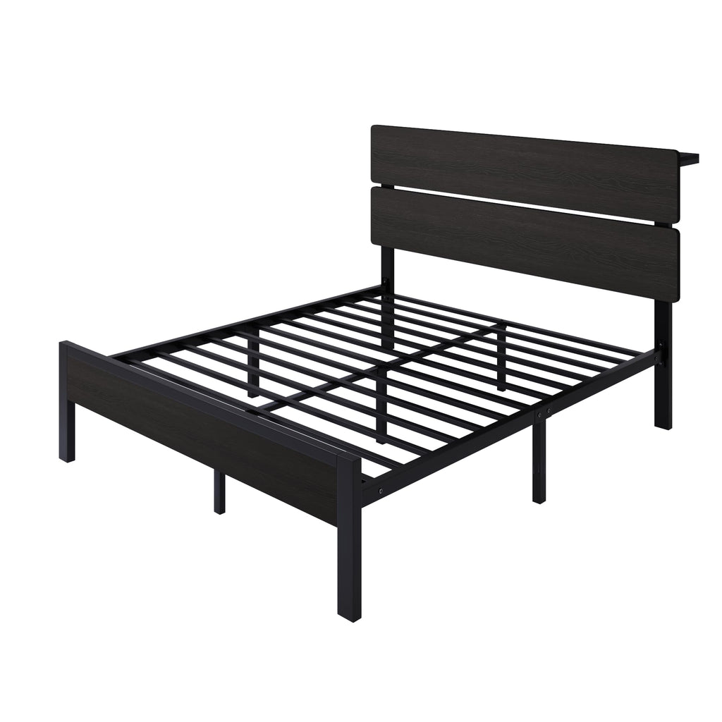 Full Size Bed Frame with Charging Station V87856
