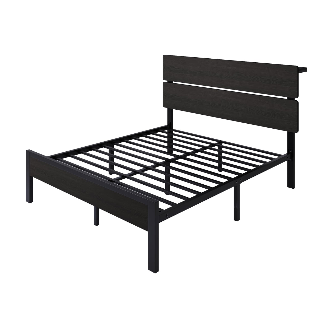 Full Size Bed Frame with Charging Station V87856
