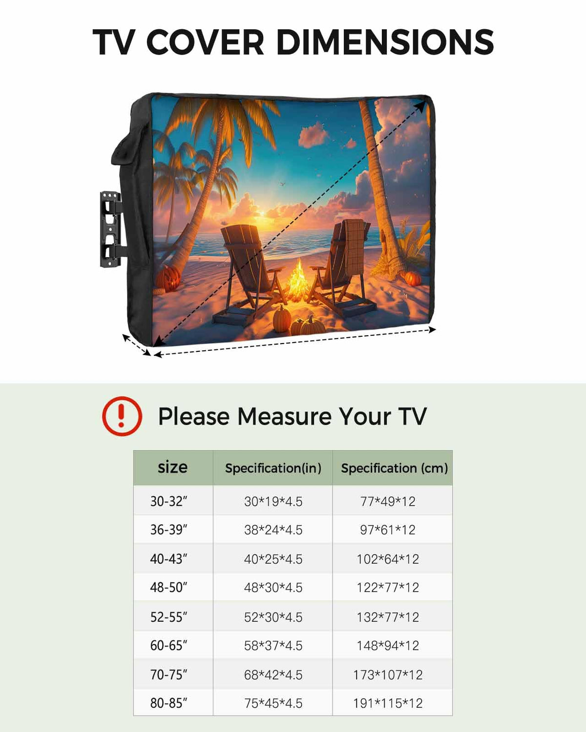 Waterproof Weatherproof Outdoor TV Cover for 30 to 32 Inch Flat Screen X10793