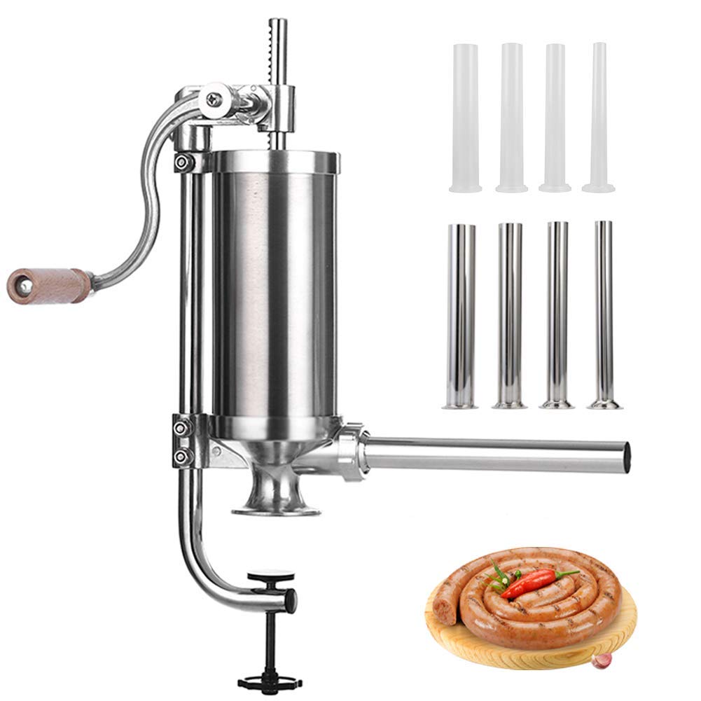 Stainless Steel Vertical Sausage Stuffer with 8 Stuffing Tubes L30431