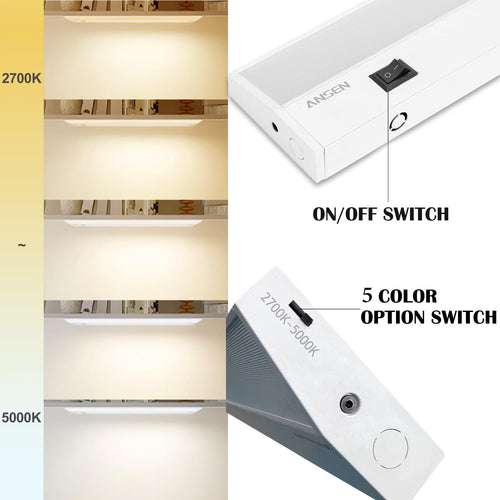 2 Packs Under Cabinet Lighting, 24in 18W Dimmable LED Light, 5 Color Temperature R662
