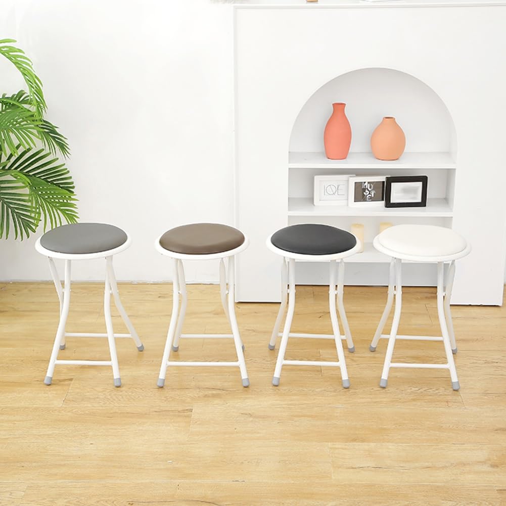Set of 2 Pcs 18 Inch Round Padded Folding Bar Stool M959815