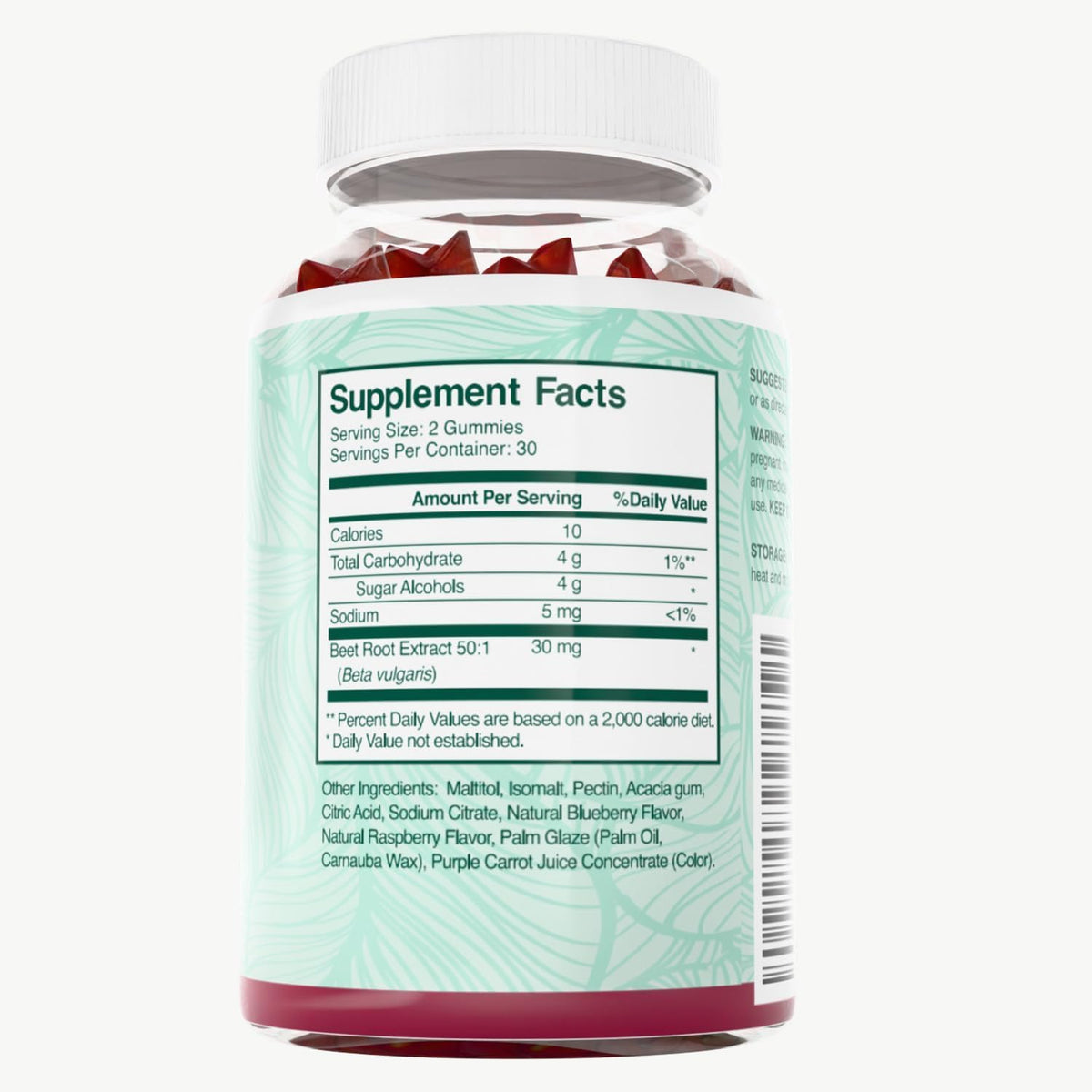 Beet Root Gummies 50:1 Extract Sugar Free Chews Vegan P313