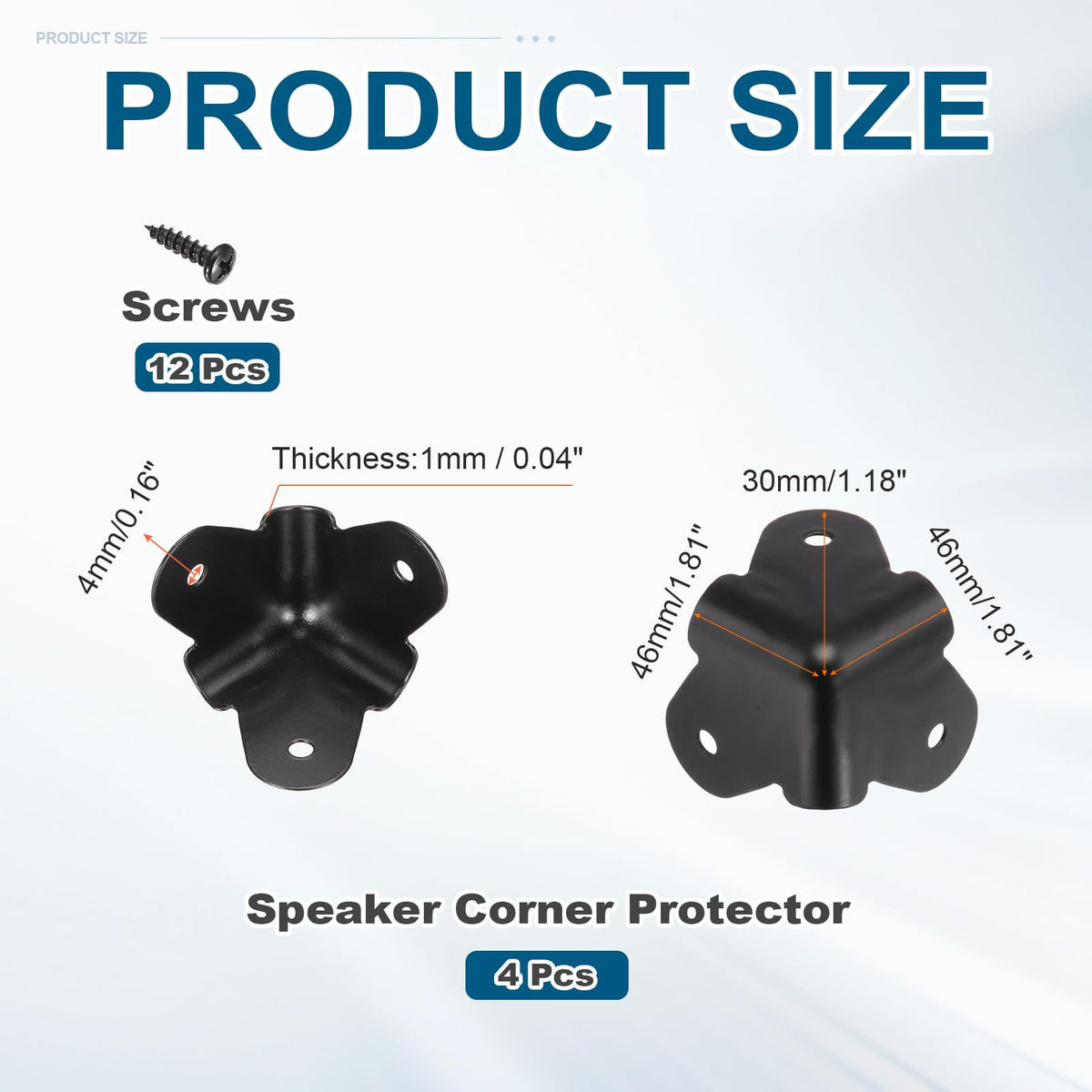4 Pcs Metal Speaker Cabinet Corners Protector C792