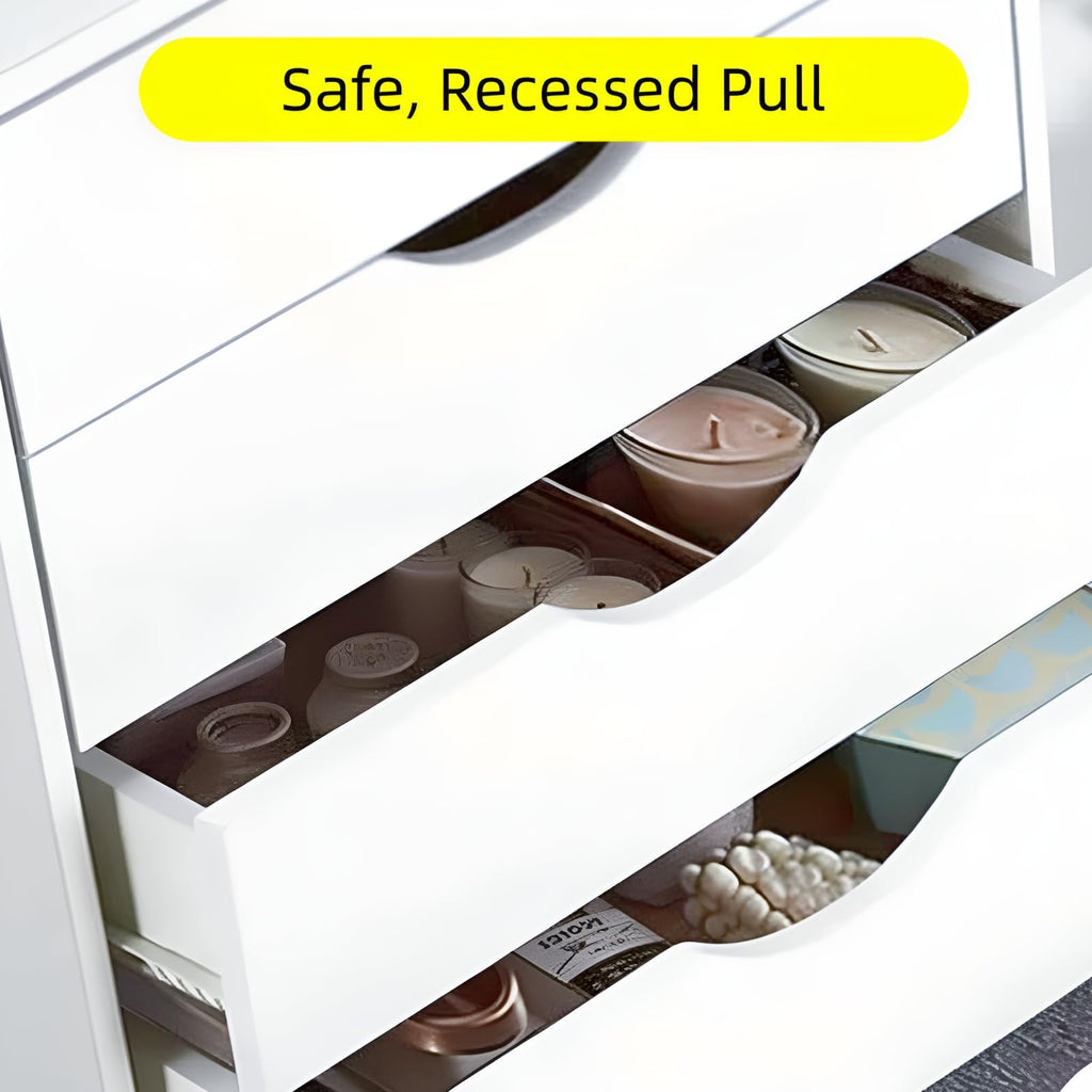 White 5 Drawer Mobile File Cabinet X520634