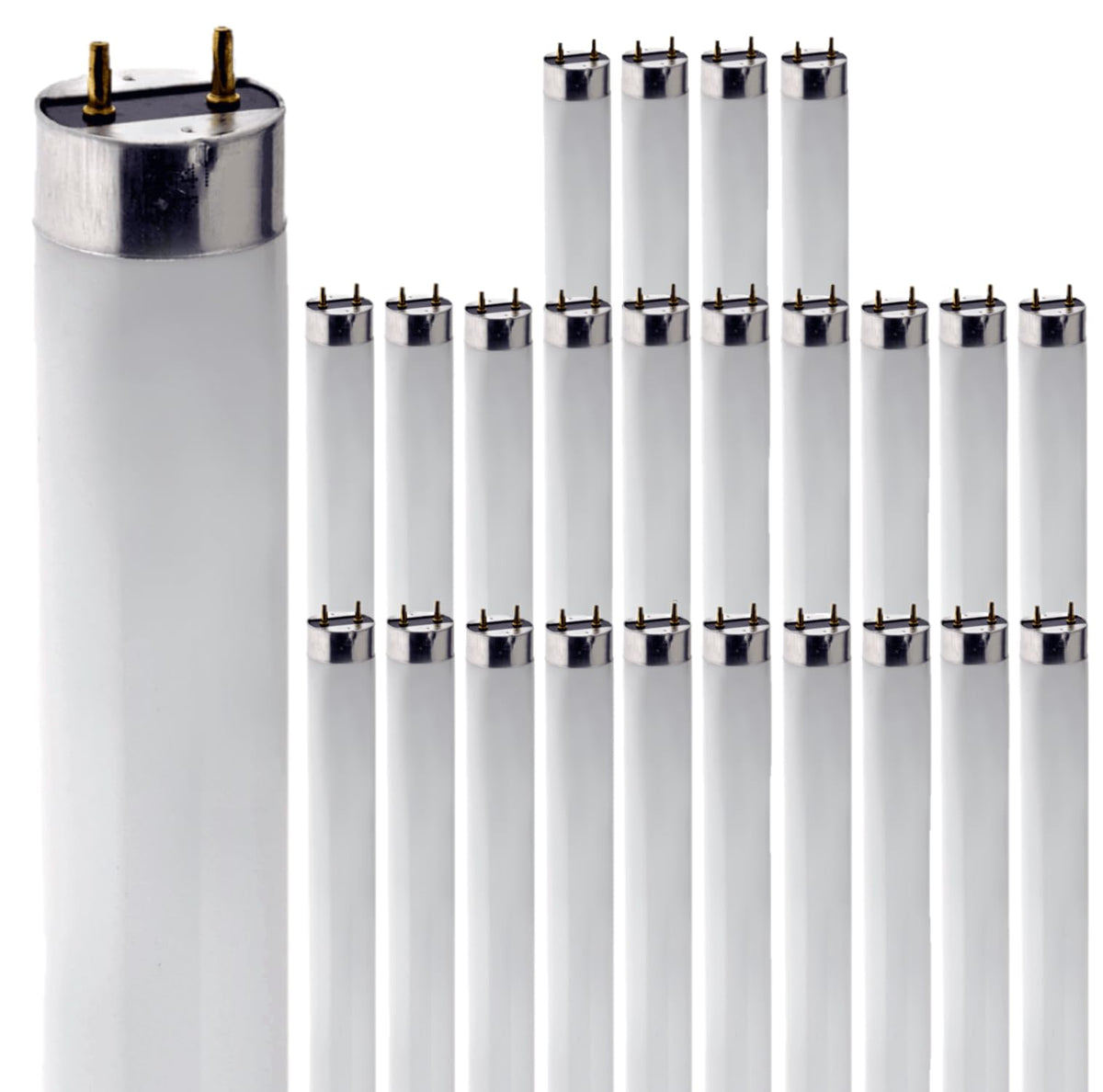 24 Inch T8 Fluorescent Tube Light Bulb 17W 2700K Warm White G13 Bi-Pin Base Pack of 25 O71764