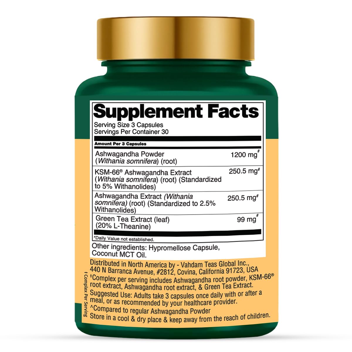 Ashwagandha Supplement 1800mg 90 Capsules U742