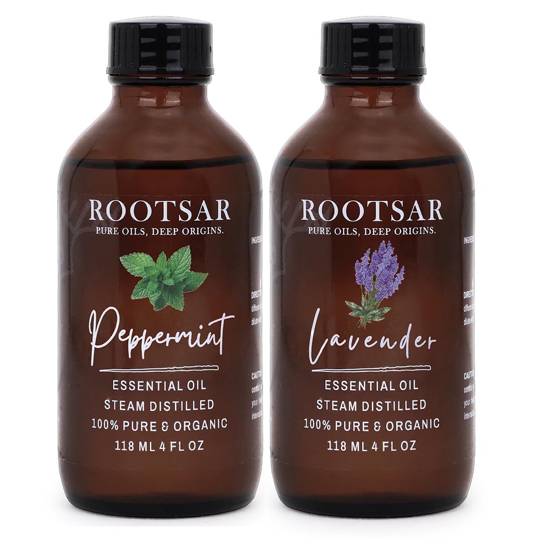 Lavender and Peppermint Essential Oils 4 Fl Oz O539078