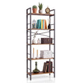 5-Tier Arched Bookcase with Side Rails E40642