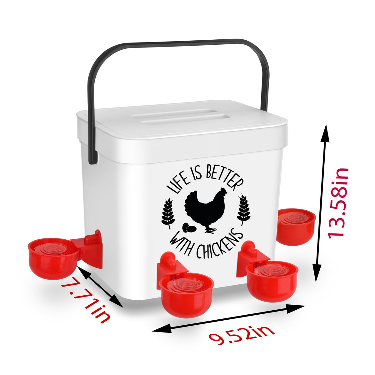 Chicken Waterer with 4 Water Cups 2 Gallon U3971