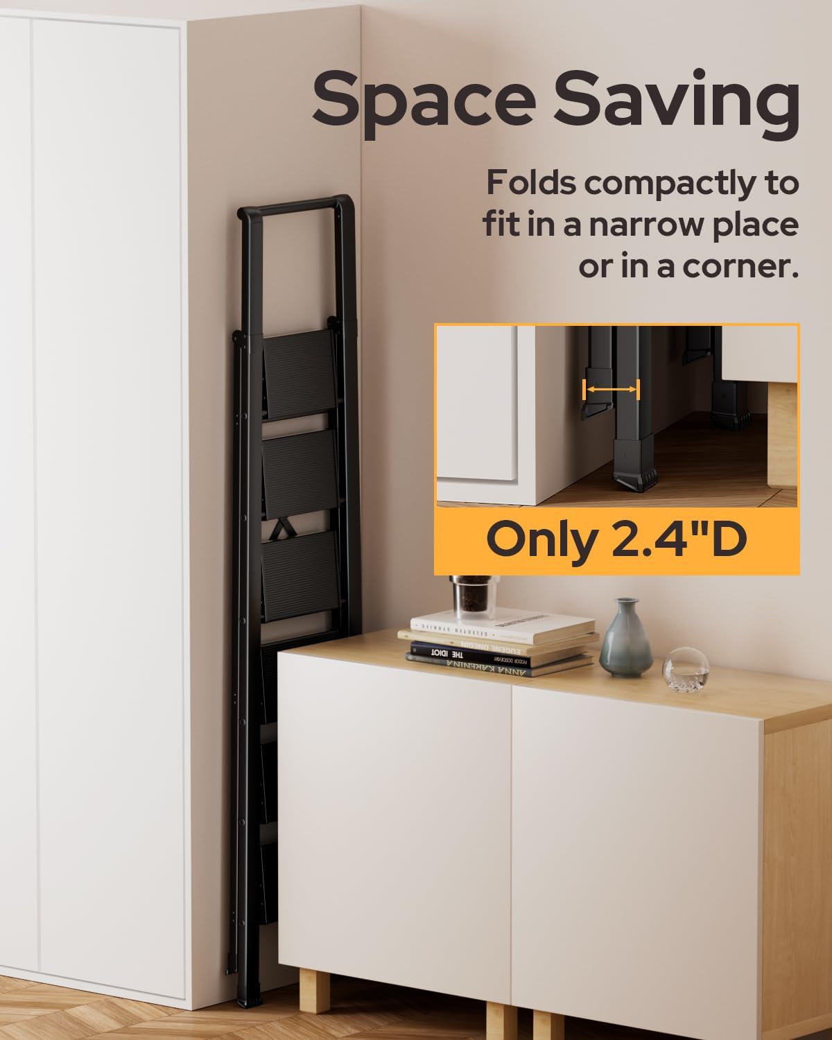 Black Foldable 6 Step Ladder B9218