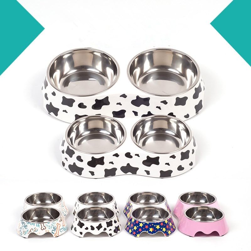 Small Double Stainless Steel Pet Bowls M11164