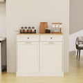 White Double Tilt Out Trash Cabinet with 2 Drawers O37002