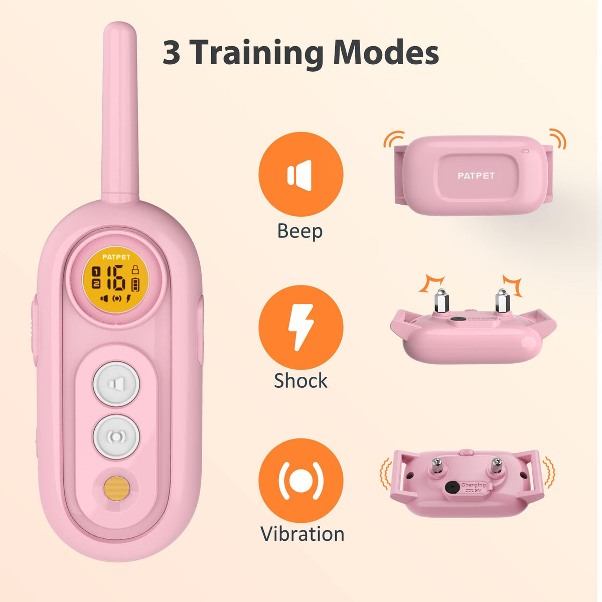 Rechargeable IPX7 Waterproof Dog Training Collar with Remote L134365