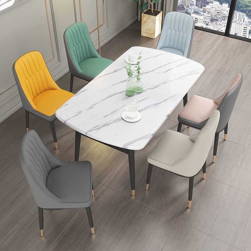 Orange Faux Leather Dining Chairs Set of 6 P89314