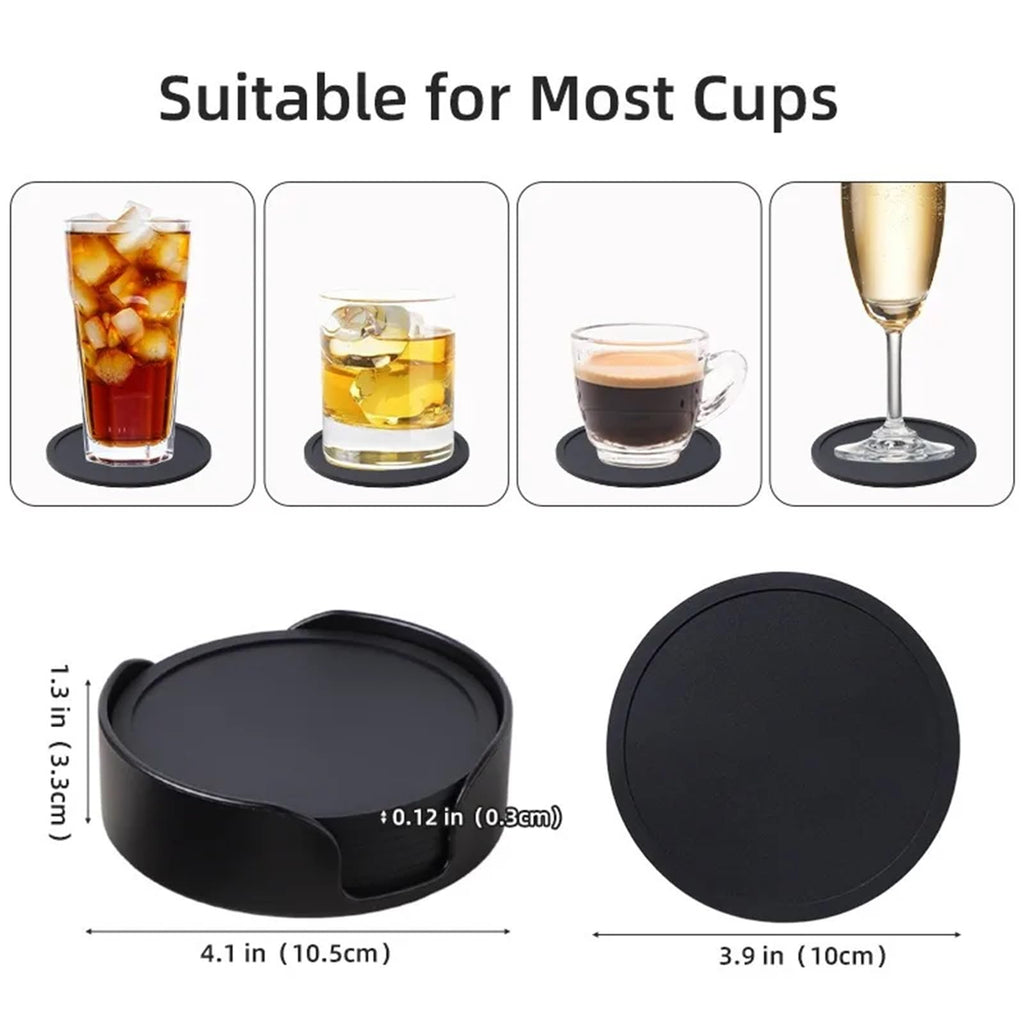 Black Silicone Coasters Set of 32 S296703