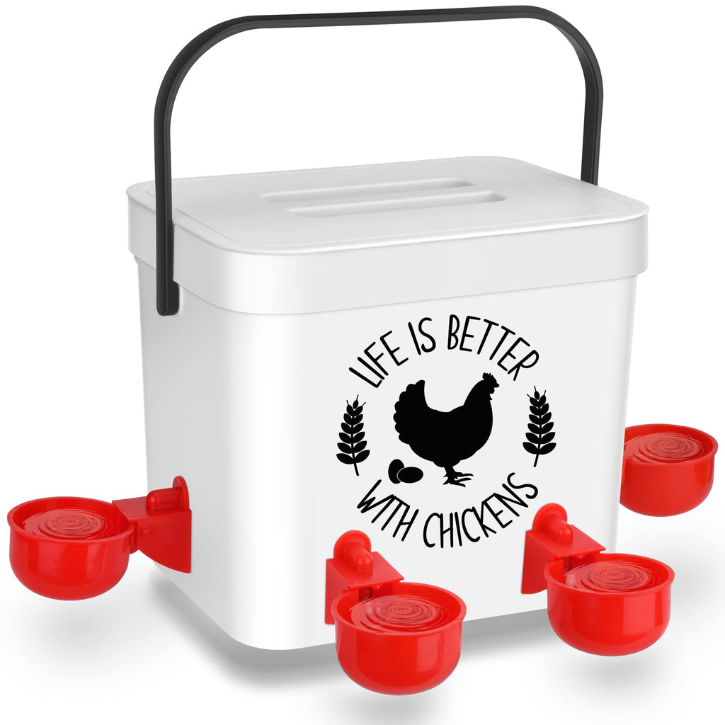 Chicken Waterer with 4 Water Cups 2 Gallon U3971