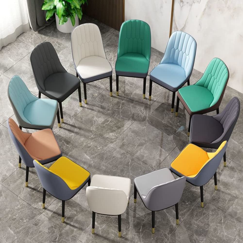 Orange Faux Leather Dining Chairs Set of 6 P89314