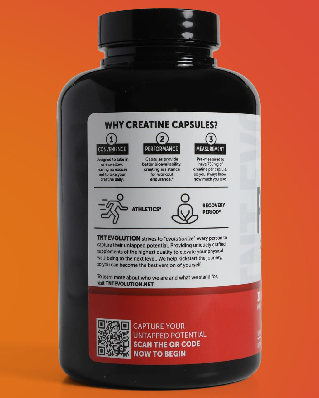 Creatine Monohydrate Capsules 750mg 240 Count Gluten Free U5341