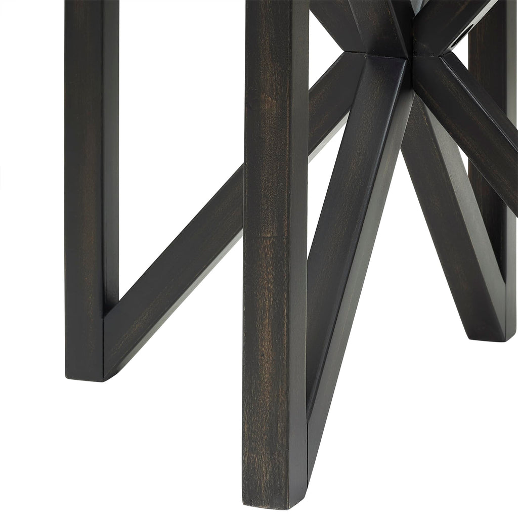 Black Tempered Glass Round Side Table A692